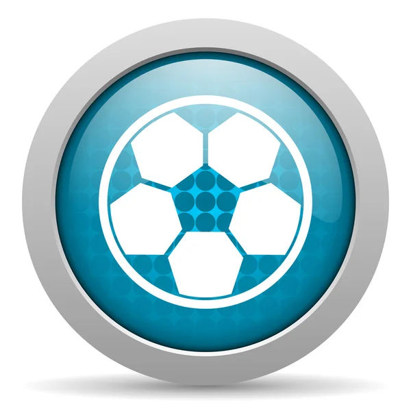 Fútbol azul círculo web brillante icono —  Fotos de Stock