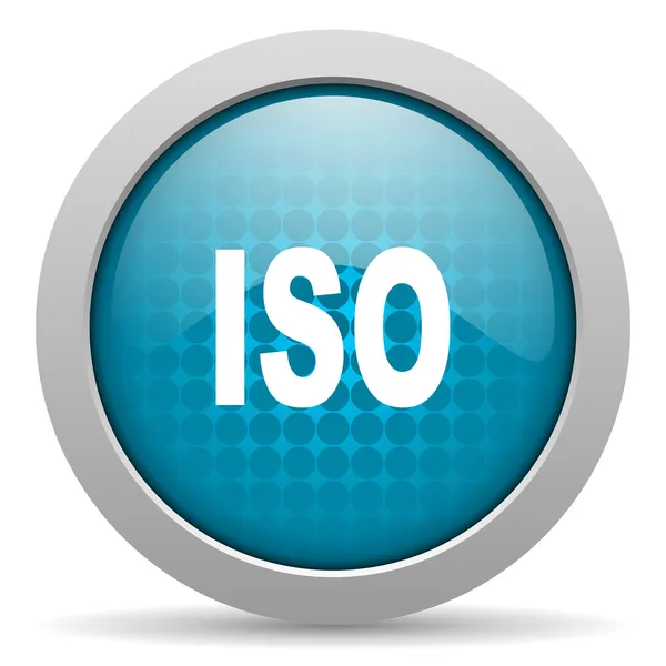 Γυαλιστερό εικονίδιο web ISO μπλ — Φωτογραφία Αρχείου