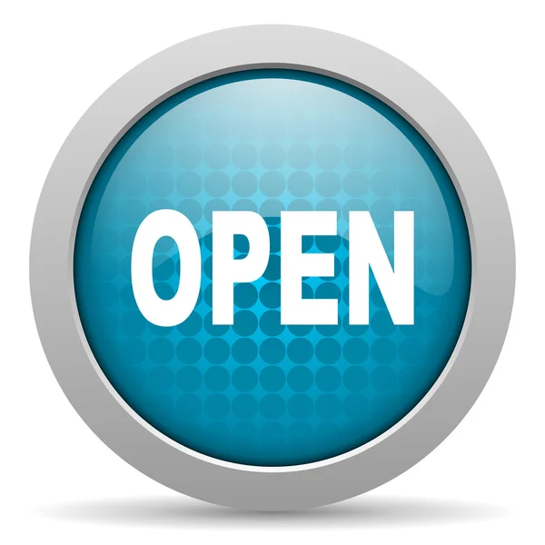 Open blue circle web glossy icon — Stock Photo, Image