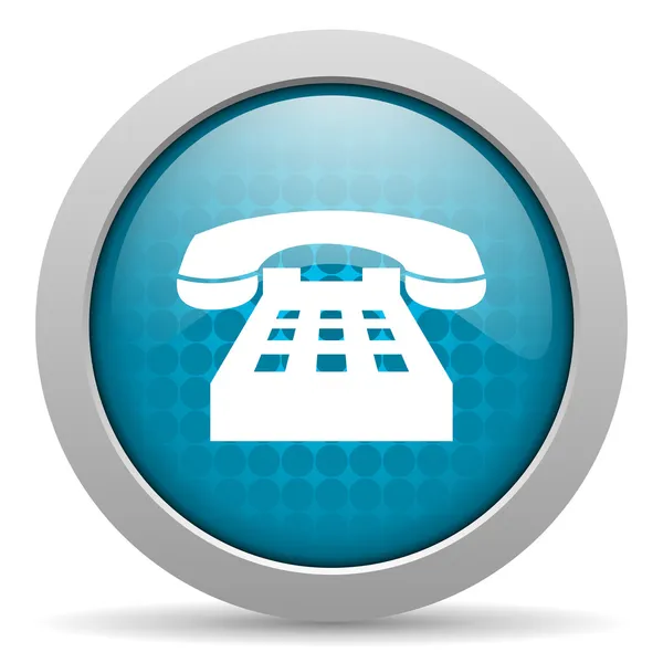 Telefon mavi daire web parlak simgesi — Stok fotoğraf
