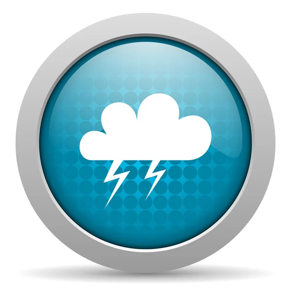 Previsão meteorológica círculo azul web ícone brilhante — Fotografia de Stock