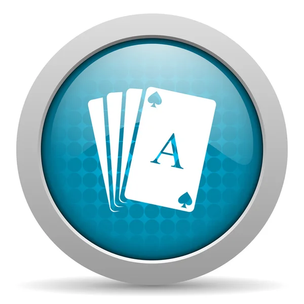 Playing cards blue circle web glossy icon — Stock Photo, Image