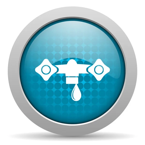 Water blue circle web glossy icon — Stock Photo, Image