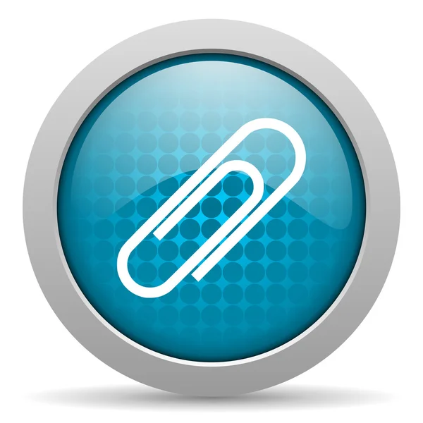 Paper clip blue circle web glossy icon — Stock Photo, Image