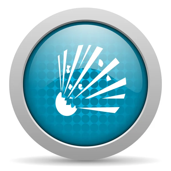 Bomba kék kör web fényes ikon — Stock Fotó