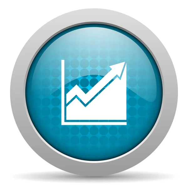 Histogram blue circle web glossy icon — Stock Photo, Image