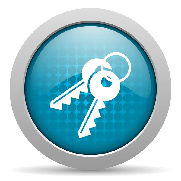 Keys blue circle web glossy icon — Stock Photo, Image