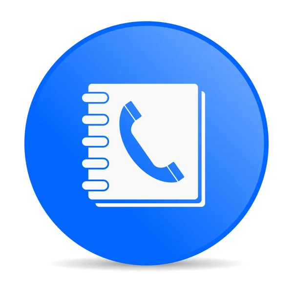 Libro de teléfonos círculo azul web icono brillante — Foto de Stock