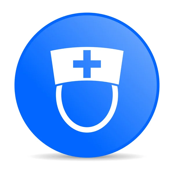 Krankenschwester blauer Kreis Web-Hochglanz-Symbol — Stockfoto