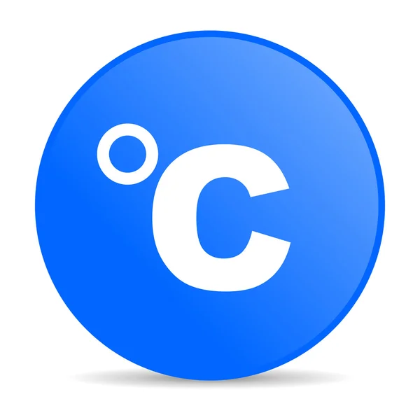 Celsius azul círculo web ícone brilhante — Fotografia de Stock