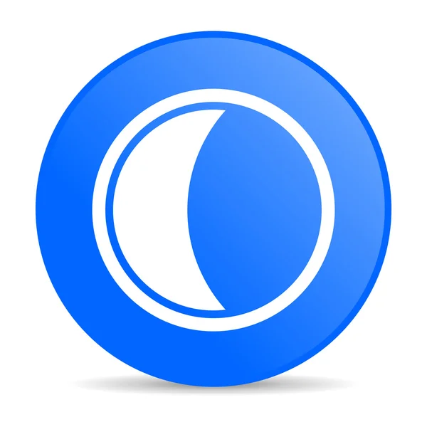 Lua azul círculo web ícone brilhante — Fotografia de Stock