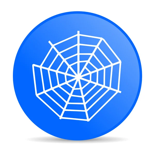 Araña web círculo azul web icono brillante —  Fotos de Stock