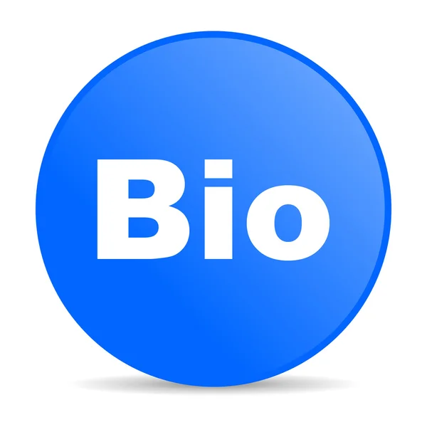 Bio azul círculo web brillante icono —  Fotos de Stock