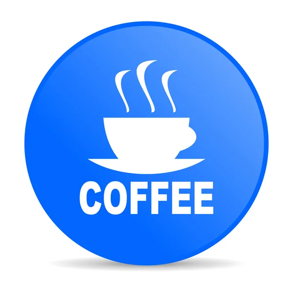 Lesklý ikona webové kávu modrý kruh — Stock fotografie