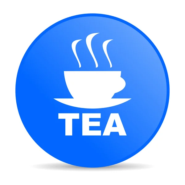 Tea kék kör web fényes ikon — Stock Fotó