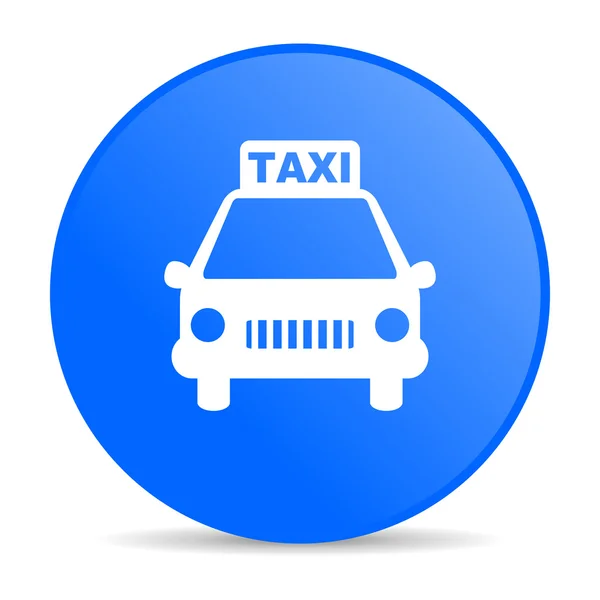 Taxi blauer Kreis Web-Hochglanz-Symbol — Stockfoto