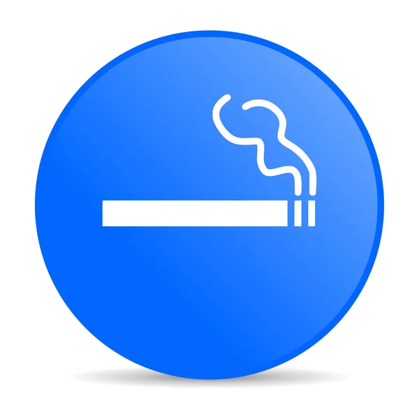 Курящая синяя круглая иконка — стоковое фото