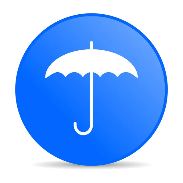 Regenschirm blauer Kreis Web-Hochglanz-Symbol — Stockfoto