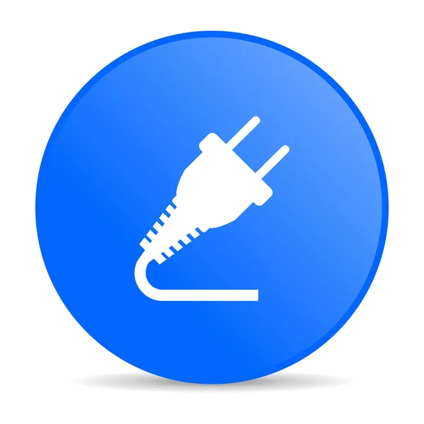 Plug blue circle web glossy icon — Stock Photo, Image