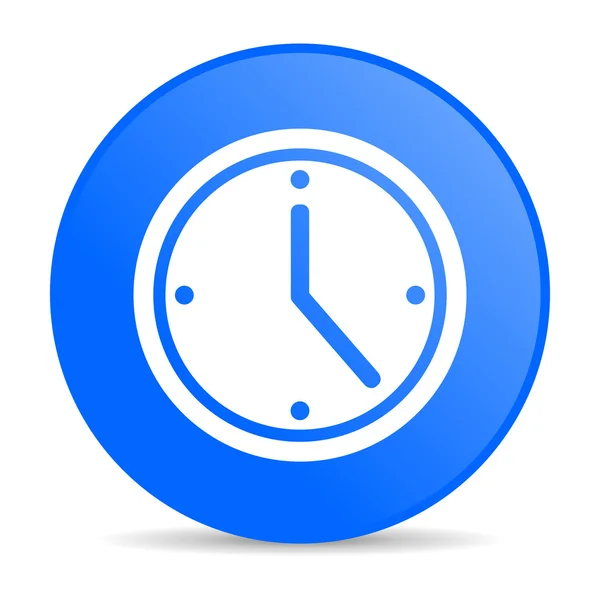 Clock blue circle web glossy icon — Stock Photo, Image