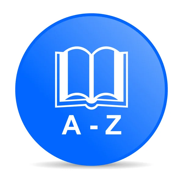 Sözlük mavi daire web parlak simgesi — Stok fotoğraf