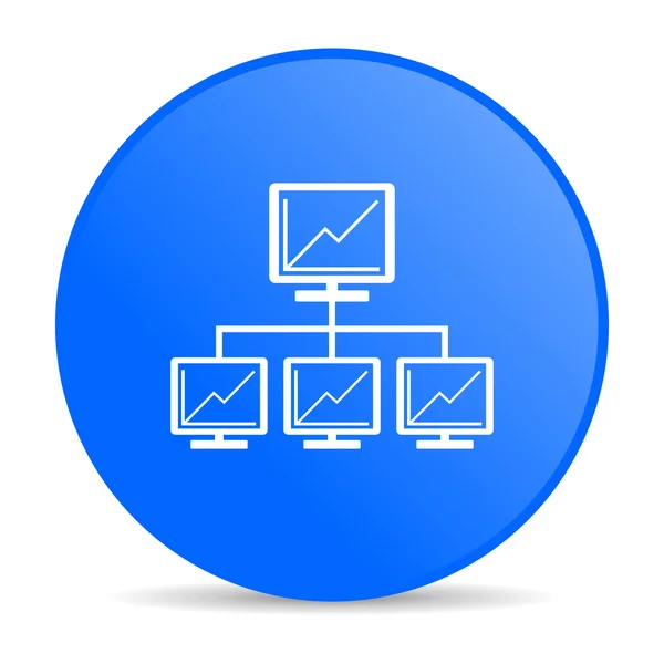 Netzwerk blauer Kreis Web-Hochglanz-Symbol — Stockfoto