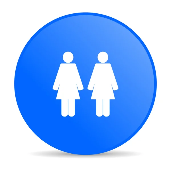 Couple blue circle web glossy icon — Stockfoto