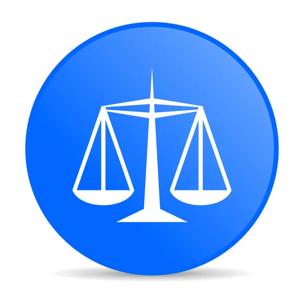 Justitie blauwe cirkel web glanzende pictogram — Stockfoto