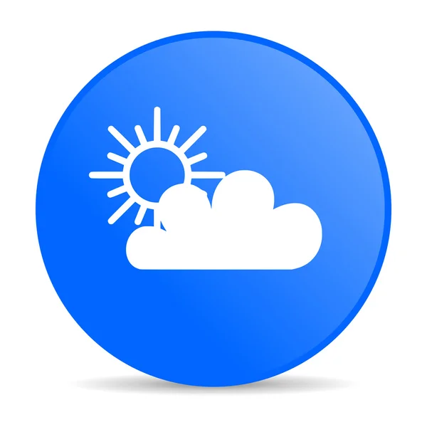 Lesklý ikona webové modrý kruh – předpověď počasí — Stock fotografie