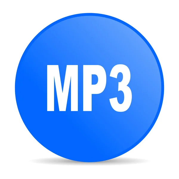 Mp3 blu cerchio web icona lucida — Foto Stock