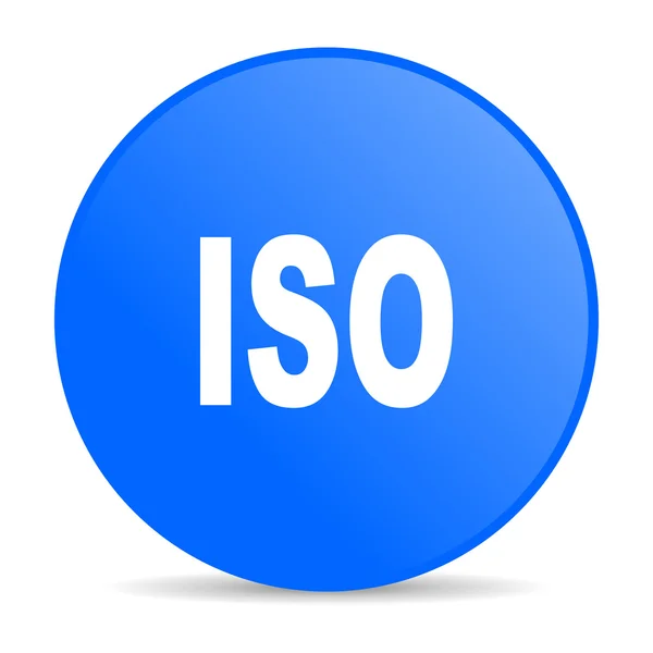 ISO blauwe cirkel web glanzende pictogram — Stockfoto