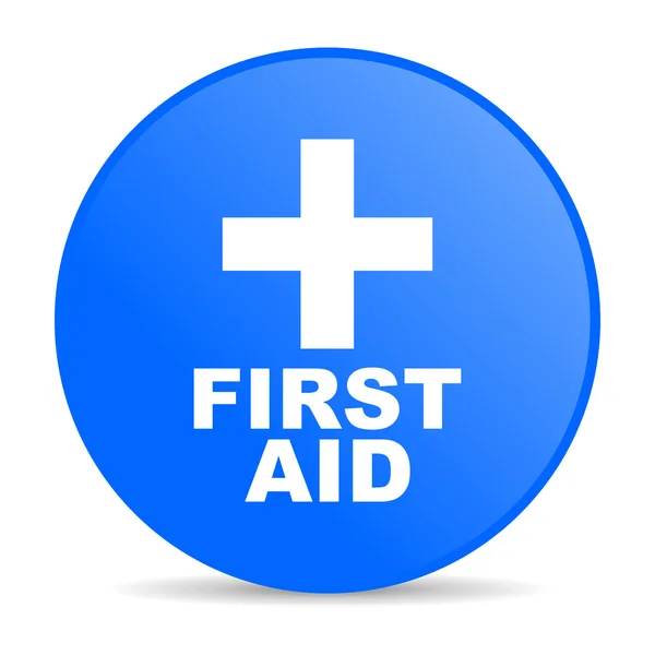 First aid blue circle web glossy icon — Stock Photo, Image