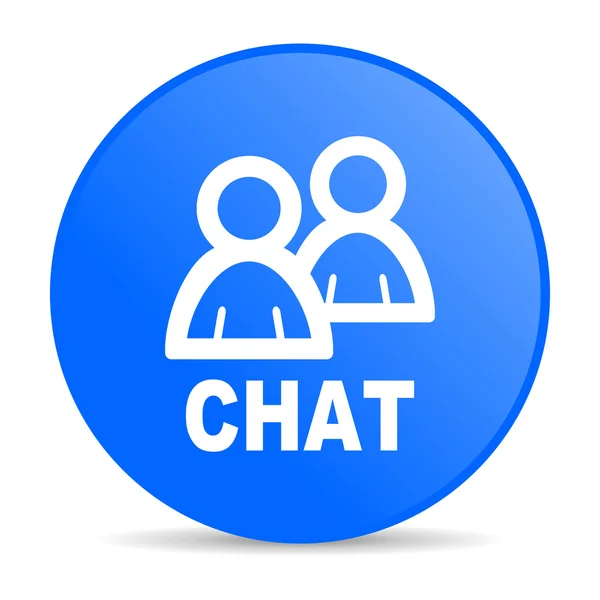 Chatting ikon mengkilap web lingkaran biru — Stok Foto