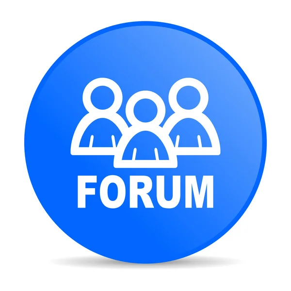 Forum blauwe cirkel web glanzende pictogram — Stockfoto