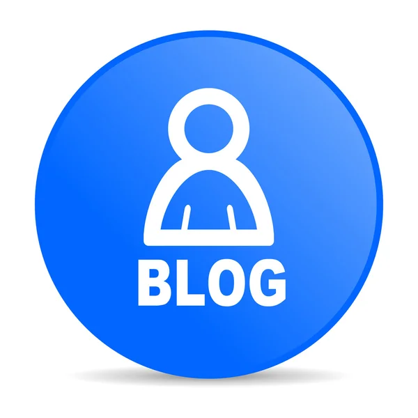 Blog círculo azul web icono brillante — Foto de Stock
