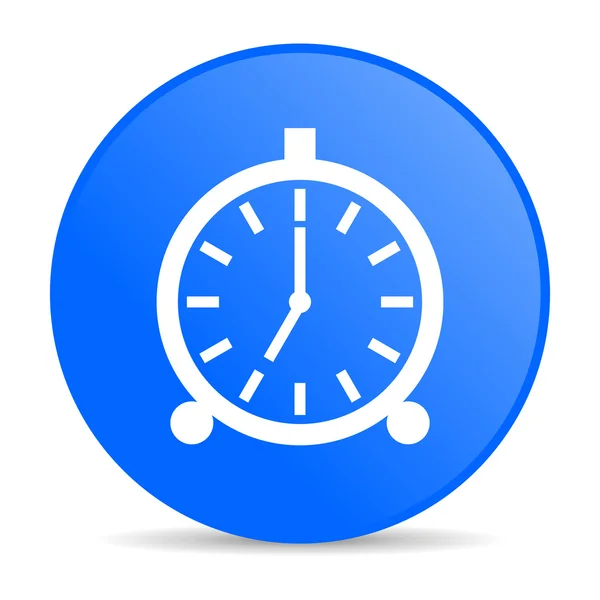 Despertador reloj azul círculo web icono brillante — Foto de Stock