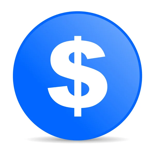 Ons dollar blauwe cirkel web glanzende pictogram — Stockfoto