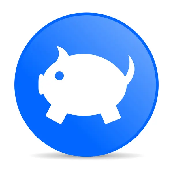 Piggy bank blue circle web glossy icon — Stock Photo, Image