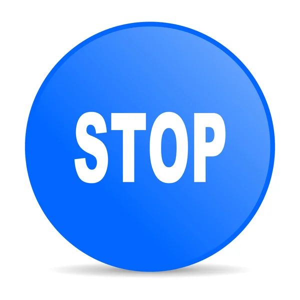 Stopp blauer Kreis Web Hochglanz-Symbol — Stockfoto