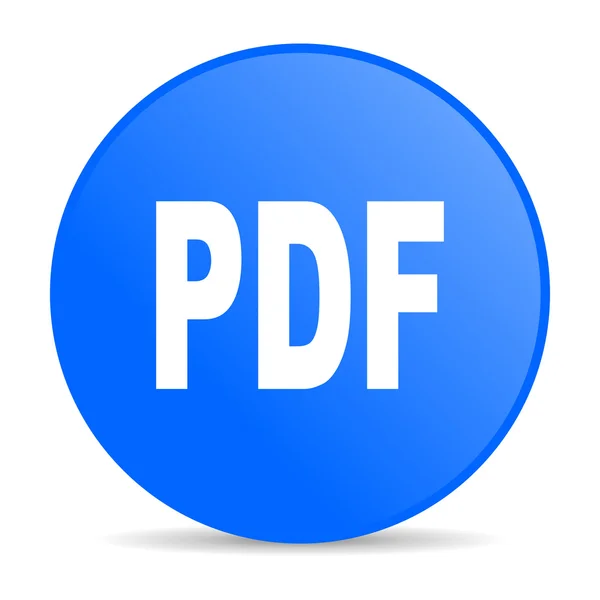 Pdf 青い円 web 光沢のあるアイコン — ストック写真