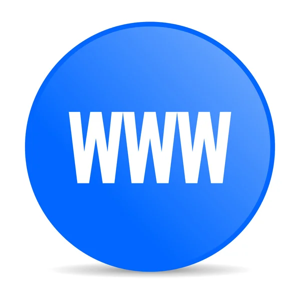 Www blue circle web glossy icon — Stock Photo, Image