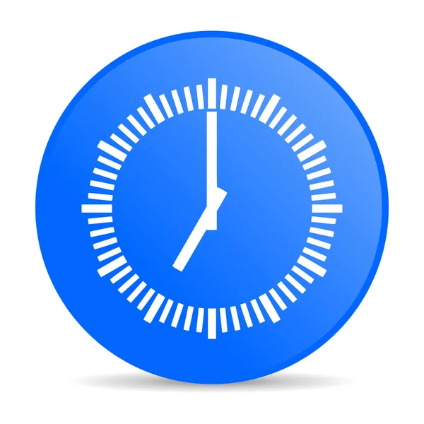 Reloj azul círculo web icono brillante — Foto de Stock