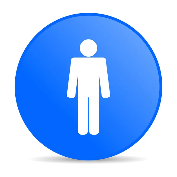 Lesklý ikona webové muž modrý kruh — Stock fotografie
