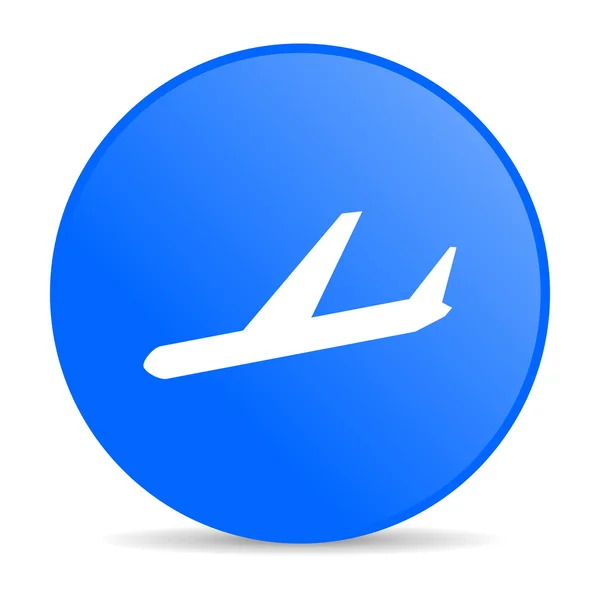 Airplane blue circle web glossy icon — Stock Photo, Image