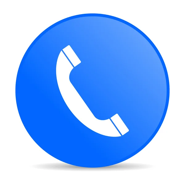 Telefon kék kör web fényes ikon — Stock Fotó