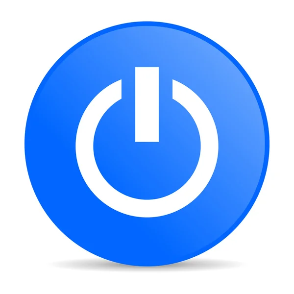 Poder azul círculo web ícone brilhante — Fotografia de Stock