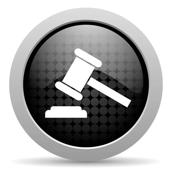 Law black circle web glossy icon — Stock Photo, Image