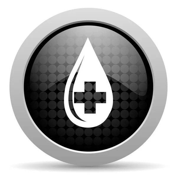 Blood black circle web glossy icon — Stock Photo, Image