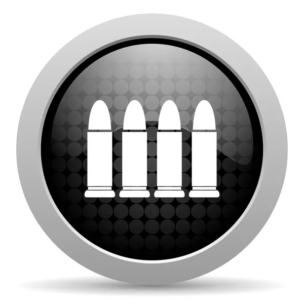 Ammunition black circle web glossy icon — Stock Photo, Image