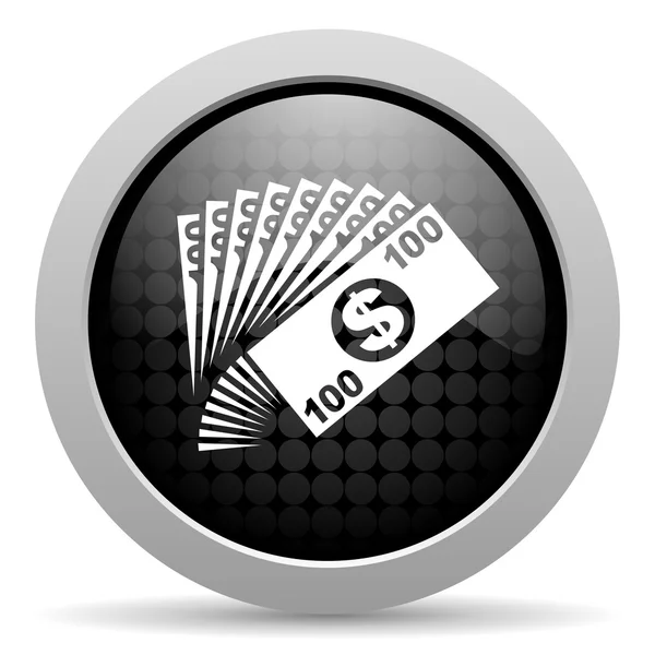 Money black circle web glossy icon — Stock Photo, Image